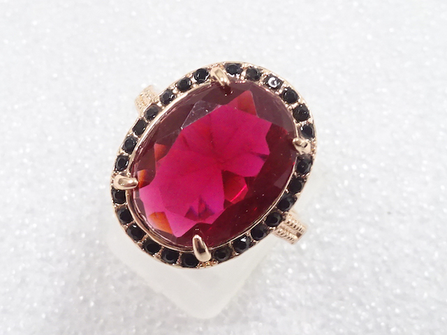 JAPANESE KIMONO / ANTIQUE COLORED STONE RING (SIZE 16.5)